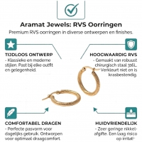 Goudkleurige Gedraaide RVS Hoepeloorbellen - Gediamanteerd - 20 mm -