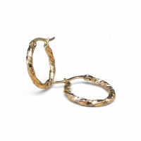 Goudkleurige RVS Oorringen met Gevlochten Design - 20 mm -