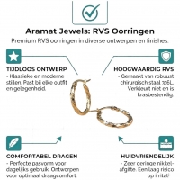 Goudkleurige RVS Oorringen met Gevlochten Design - 20 mm -