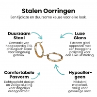 Goudkleurige RVS Oorringen met Gevlochten Design - 20 mm -