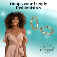 Goudkleurige RVS Oorringen met Gevlochten Design - 20 mm -