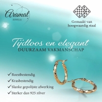 Goudkleurige RVS Oorringen met Gevlochten Design - 20 mm -