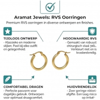 Goudkleurige RVS Hoepeloorbellen met Textuur - 22 mm -