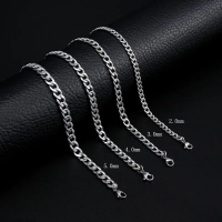 Stalen Curb Gourmet Ketting Zilverkleurig - 60cm / 8mm - Heren