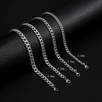 Stalen Curb Gourmet Ketting Zilverkleurig - 60cm / 8mm - Heren