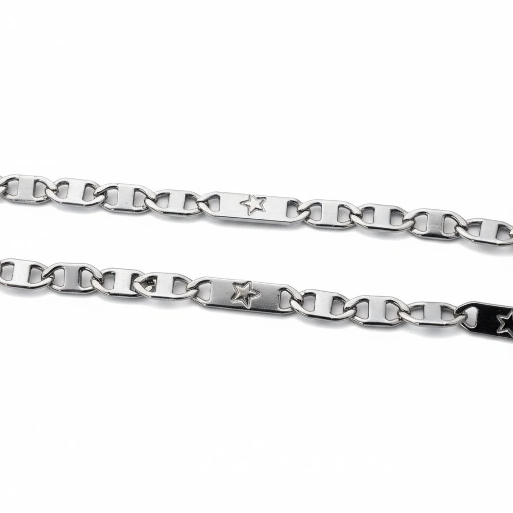 Zilverkleurige Marine Schakel Ketting - Zilverkleur - Heren