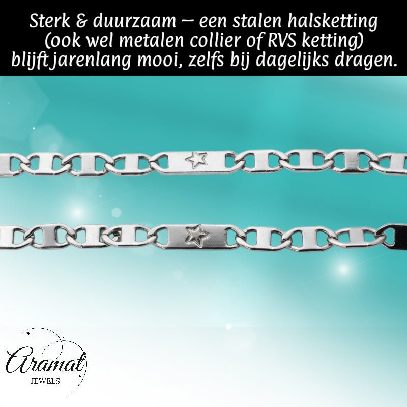 Zilverkleurige Marine Schakel Ketting - Zilverkleur - Heren