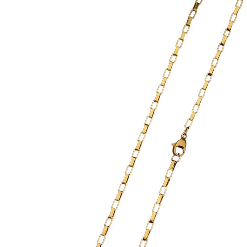 Goudkleurige Stalen Ketting rechthoekige schakel - Goudkleur - Dames