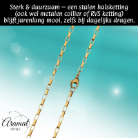 Goudkleurige Stalen Ketting rechthoekige schakel - Goudkleur - Dames