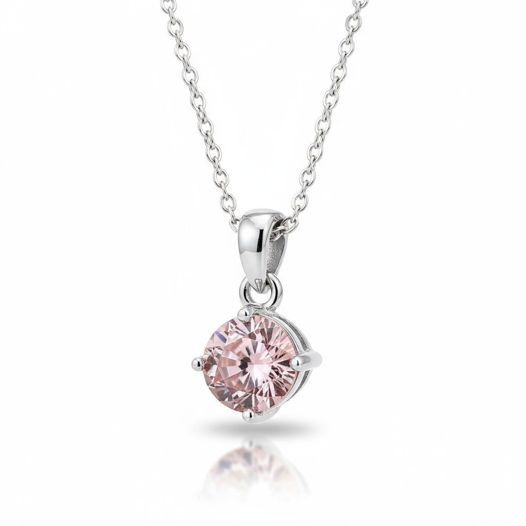 Elegante Rvs Zirkonia Hanger - Roze - Dames