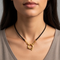 Goudkleurige Stainless Steel Bedelketting - Goudkleur - Dames