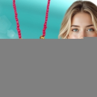 Fel Roze Rocailles Bedelketting - Goudkleur - Dames