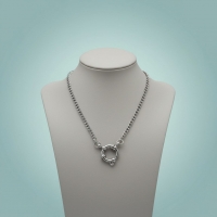 Zilverkleurige Bedelketting met gourmet schakel - 40cm - Dames