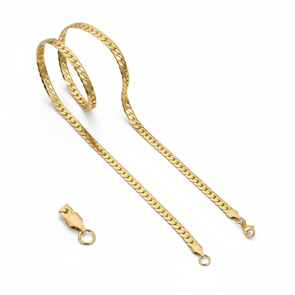 Stalen Gourmet Ketting goudkleurig staal - 50cm / 5mm - Heren