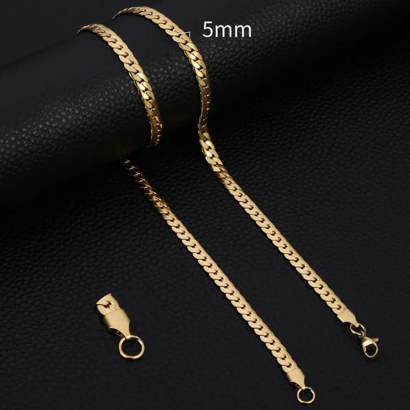 Stalen Gourmet Ketting goudkleurig staal - 50cm / 5mm - Heren