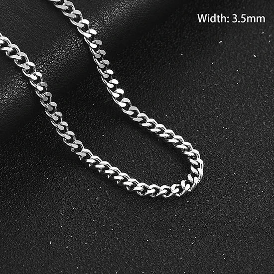 RVS Curb Cubaanse Ketting gourmetschakel - 3mm / 45cm - Heren