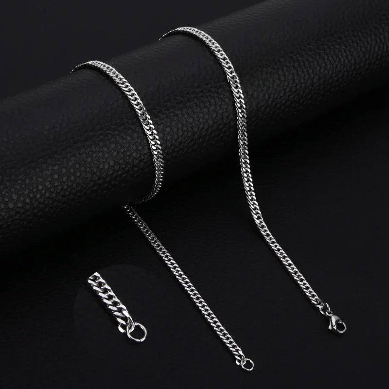 RVS Curb Chain Ketting Zilverkleur - Stoere Schakelketting - 40cm / 2.2mm - Heren