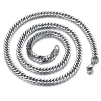 RVS Curb Chain Ketting Zilverkleur - Stoere Schakelketting - 40cm / 2.2mm - Heren