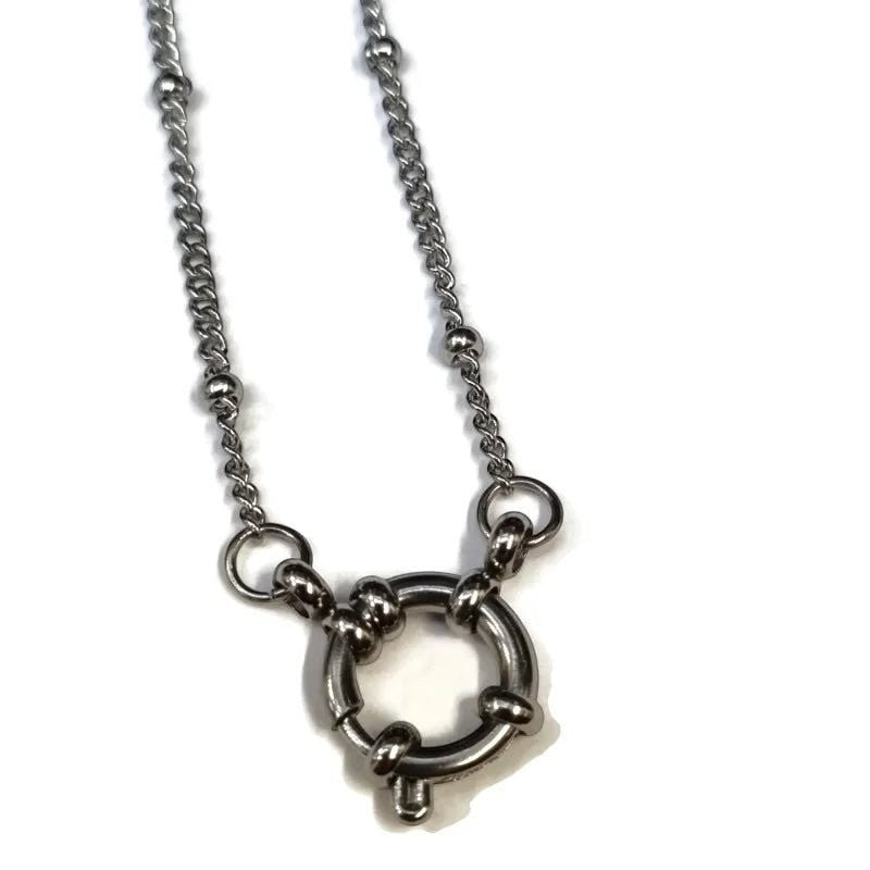 Ketting &acirc;&euro;&ldquo; Staal Bedelketting Bolletjes Schakel Zilverkleurig (2mm) - 40cm - Unise