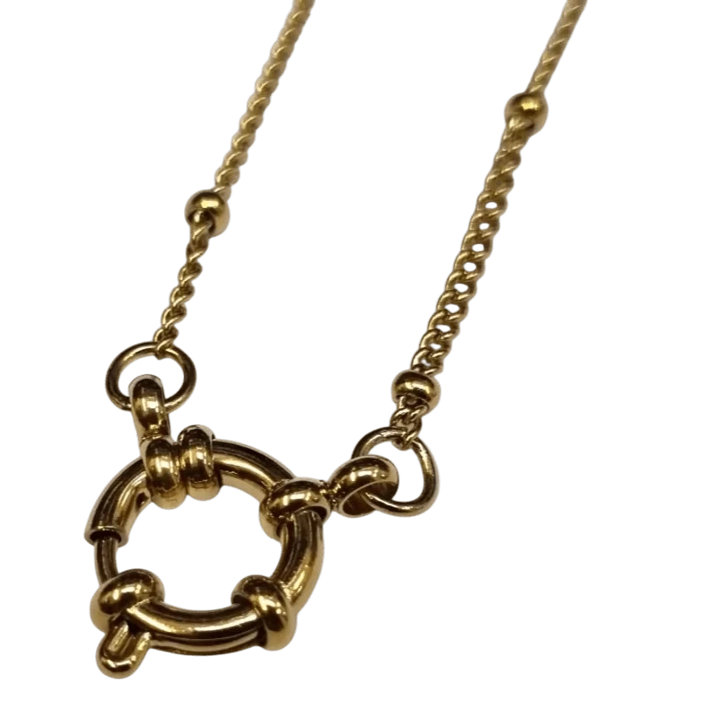 Ketting &acirc;&euro;&ldquo; Staal Bedelketting Bolletjes Schakel Goudkleurig (2mm) - 40cm - Unisex