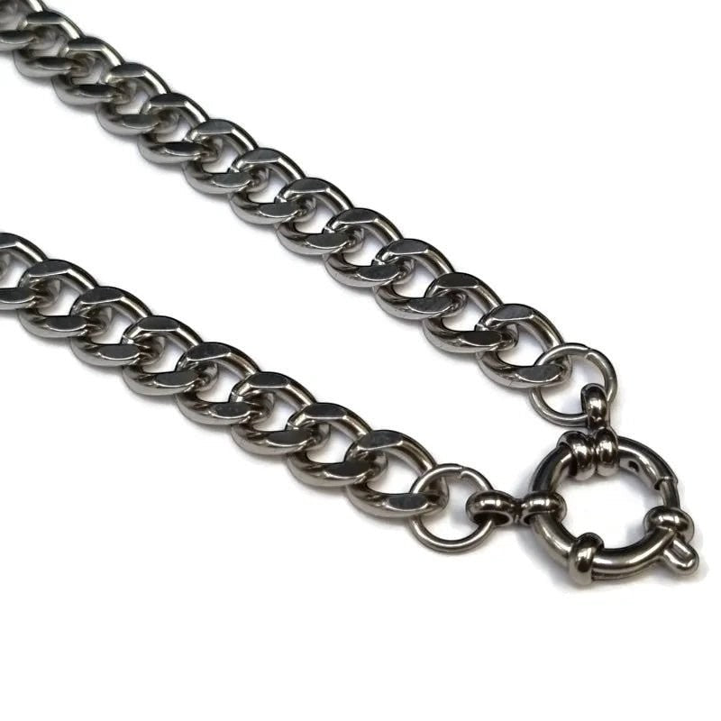 Zilverkleurige Stainless Steel Bedelketting - 7mm - 40cm - Unisex