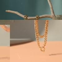 Stalen Bedelketting Gourmetschakel 7mm - Unieke Goudkleur - 40cm - Heren
