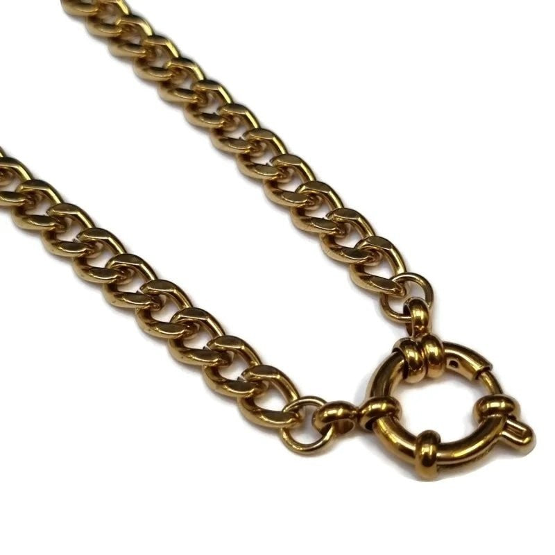 Glamoureuze Goudkleurige Stalen Bedelketting - 40cm - Dames