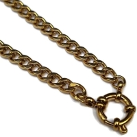Glamoureuze Goudkleurige Stalen Bedelketting - 40cm - Dames