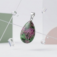 Groene Zoisiet Druppel Hanger natuursteen - Heren