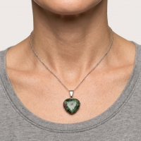 Natuursteen Groene Zoisiet Hartjes Hanger - Unisex