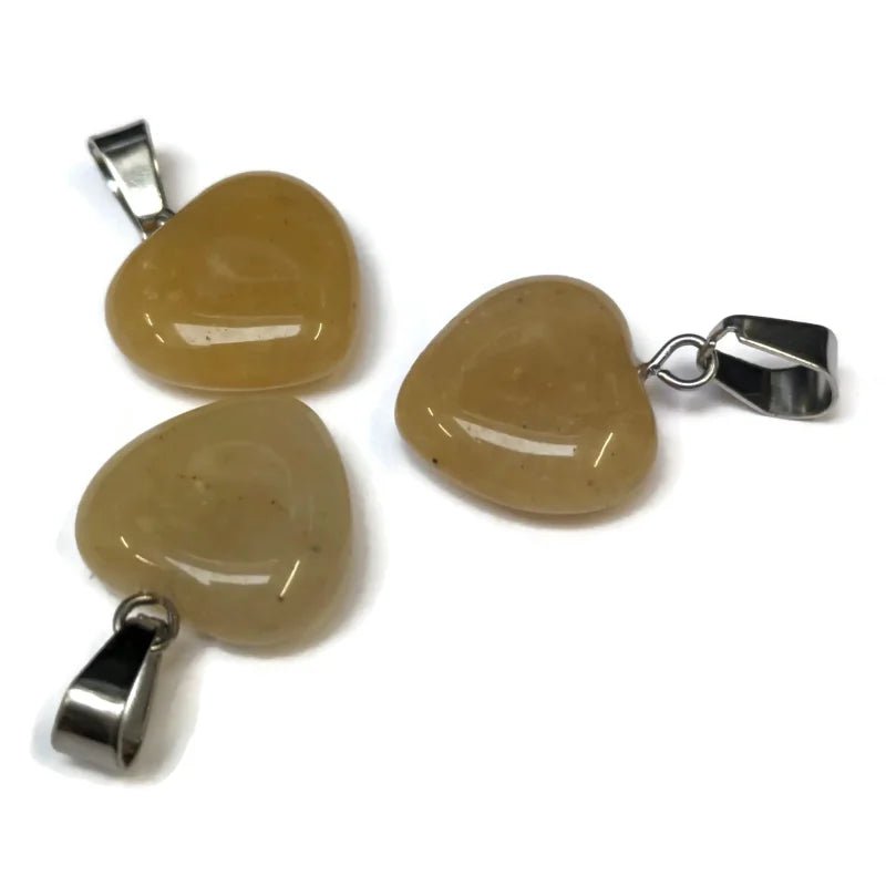 Gele Jade Hartjes Hanger natuursteen - Unisex