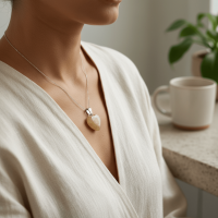 Gele Jade Hartjes Hanger natuursteen - Unisex