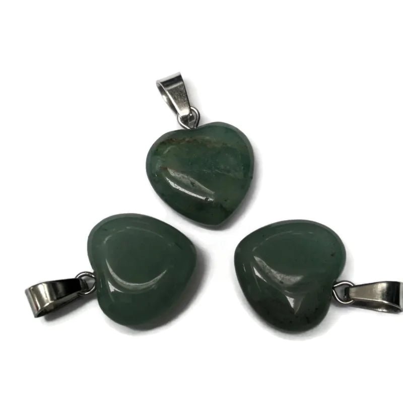 Groene Aventurijn Hartjes Hanger natuursteen - Unisex