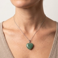 Groene Aventurijn Hartjes Hanger natuursteen - Unisex