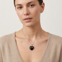 Obsidiaan Hartjes Hanger  natuursteen - Heren