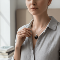 Obsidiaan Hartjes Hanger  natuursteen - Heren