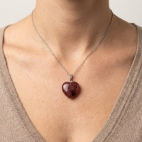 Watermeloen Kwarts Hartjes Hanger - Unisex