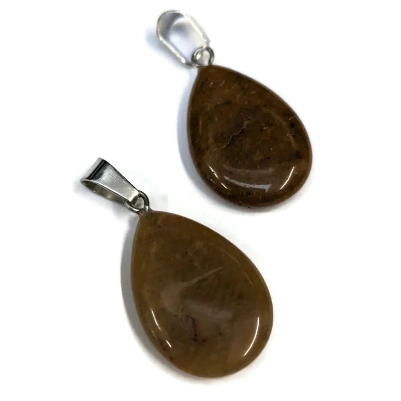 Gele Jade Druppel Hanger natuursteen - Heren