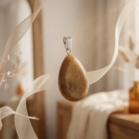 Gele Jade Druppel Hanger natuursteen - Heren