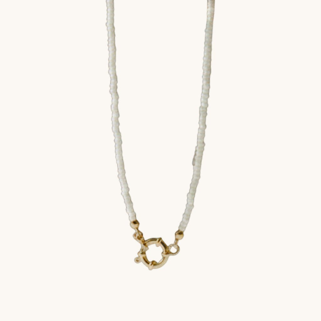 Kralen Bedelketting Met Witte Rocailles Mix en Match - Goudkleur - Unisex
