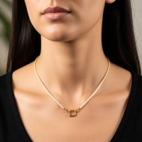 Kralen Bedelketting Met Witte Rocailles Mix en Match - Goudkleur - Unisex