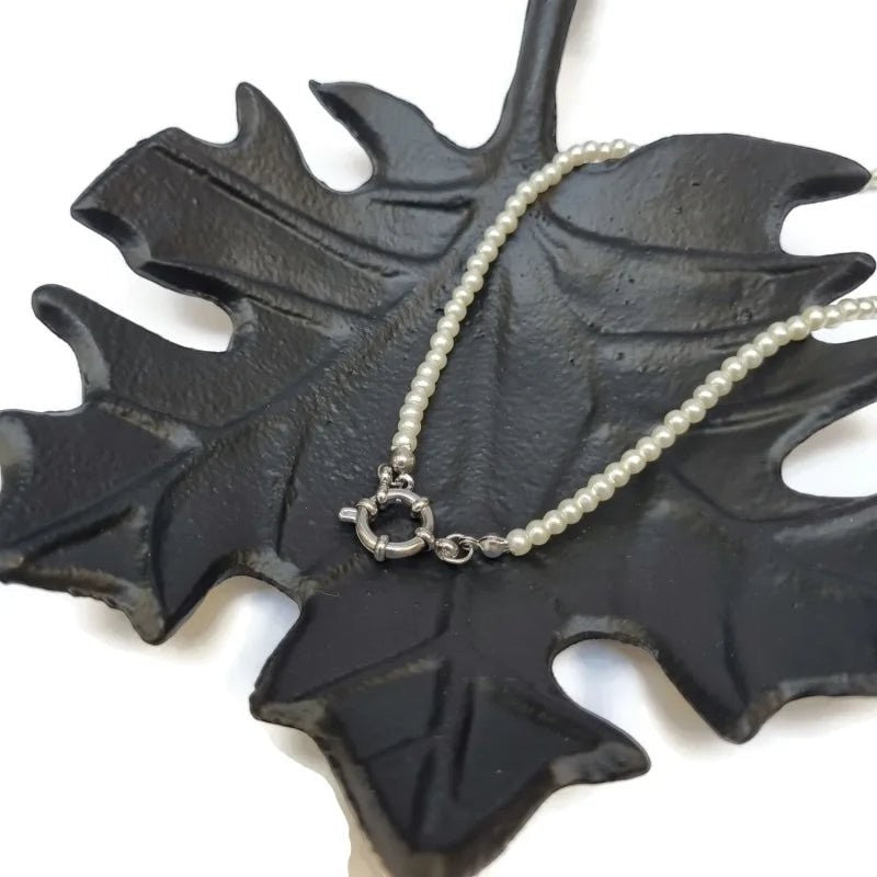 Luxe Parel Bedelketting - vrouwen ketting - Zilverkleur - Dames