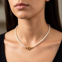 Luxe Parel Bedelketting - vrouwen ketting - Zilverkleur - Dames