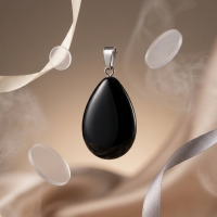 Obsidiaan Druppel Hanger natuursteen - Heren