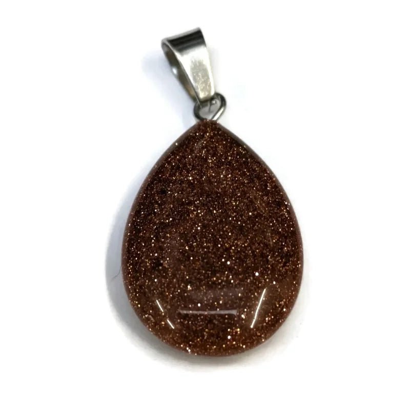 Gouden Zandsteen Druppel Hanger natuursteen - Heren