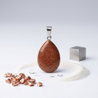 Gouden Zandsteen Druppel Hanger natuursteen - Heren