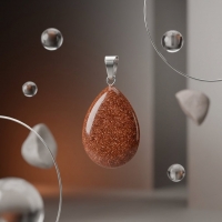 Gouden Zandsteen Druppel Hanger natuursteen - Heren