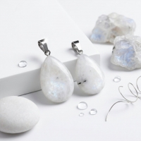 Witte Jade Druppel Hanger - Unisex