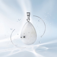 Witte Jade Druppel Hanger - Unisex