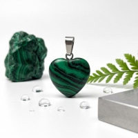 Natuursteen Malachiet Hartvormige Hanger - Heren